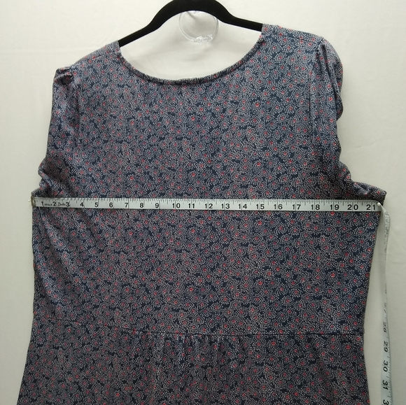 Boden Phoebe Jersey V-Neck Dress Blue With White/Red Print Sz 18 - Picture 4 of 9